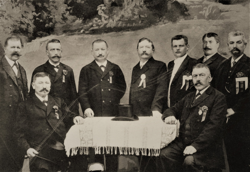 Stolzer Gemeinderat auf dem Sängerfest 1911, 50- jähriges Jubiläum